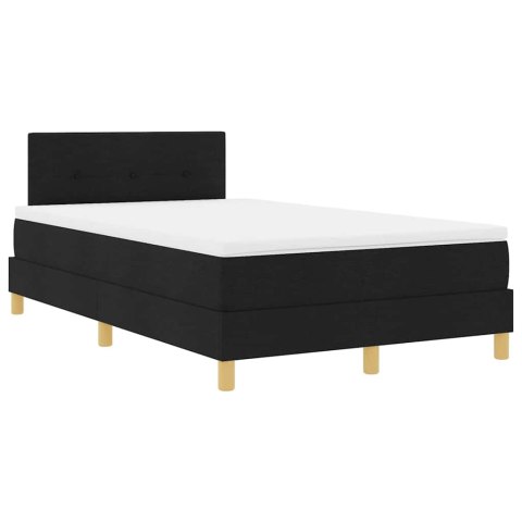 Łóżko z sprężyną LED z materacem Czarny 120 x 190 cm tkanina