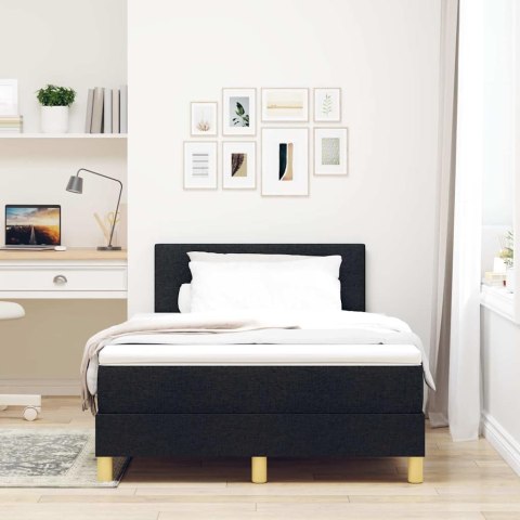 Łóżko z sprężyną LED z materacem Czarny 120 x 190 cm tkanina