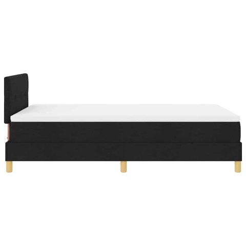 Łóżko z sprężyną LED z materacem Czarny 120 x 190 cm tkanina