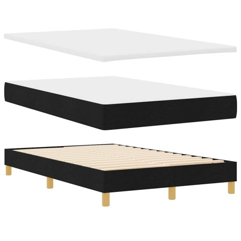 Łóżko z sprężyną LED z materacem Czarny 120 x 190 cm tkanina