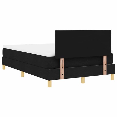 Łóżko z sprężyną LED z materacem Czarny 120 x 190 cm tkanina