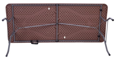 Stół bankietowy składany w walizkę RATTAN 180x74x74,5 brązowy