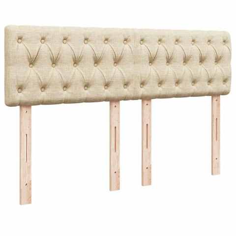 Łóżko Ottoman z materacem i diodami LED kremowe 140x190 cm