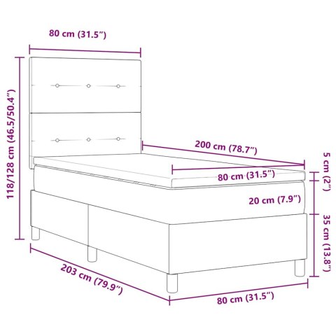 Łóżko sprężynowe z materacem Różowy 80 x 200 cm tkanina