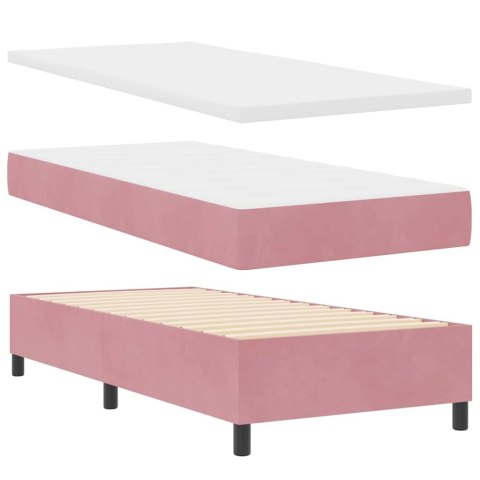 Łóżko sprężynowe z materacem z LED Różowy 90 x 200 cm Aksamit