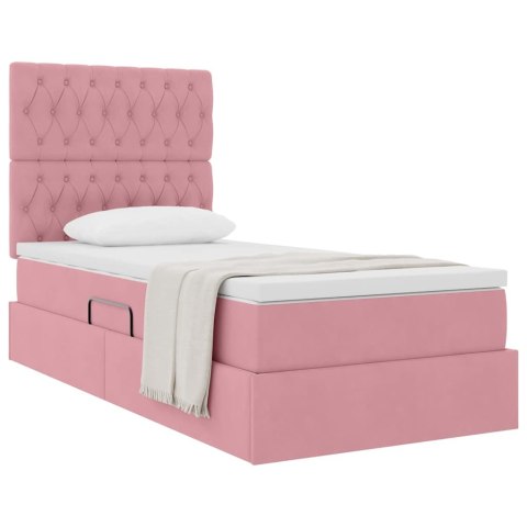 Łóżko z miejscem na przechowywanie i materacem 90 x 200 cm