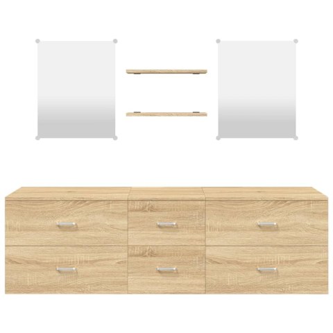 5-częściowy zestaw mebli łazienkowych, kolor dębu