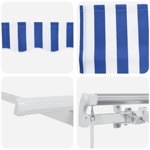 Markiza zwijana Ze LED Lights Niebieski i biały 350 x 250 cm