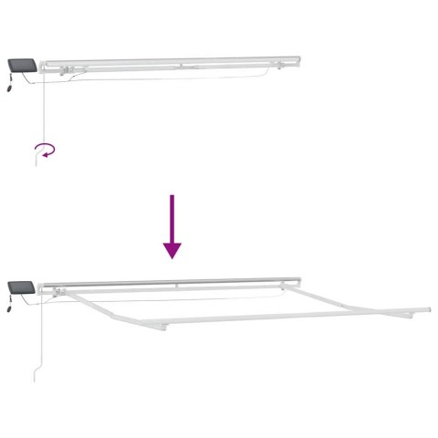 Markiza zwijana Ze LED Lights Niebieski i biały 350 x 250 cm