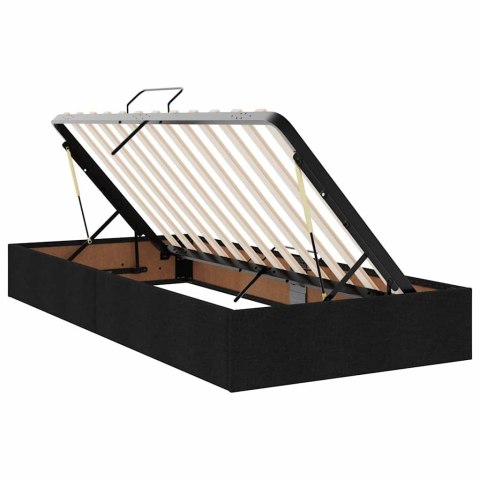 Łóżko z miejscem na przechowywanie i LED Czarny 90 x 200 cm