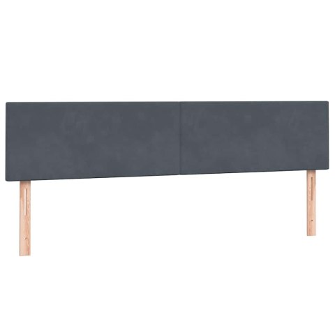 Łóżko kontynentalne z materacem, ciemnoszare, 180x210cm aksamit