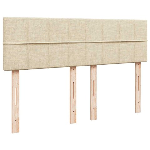Otomana Łóżko z Materacem i LED Kremowy 140x200 cm Tkanina