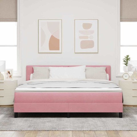 Łóżko sprężynowe z materacem Różowy 180 x 200 cm Aksamit