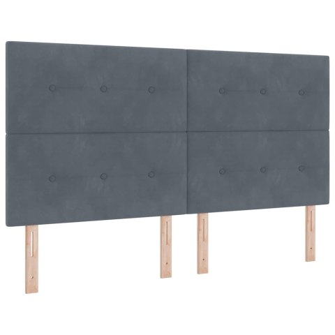 Łóżko sprężynowe z materacem ciemno szary 180 x 200 cm Aksamit