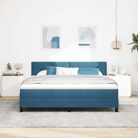 Łóżko z sprężyną LED z LED Ciemnoniebieski 180 x 200 cm Aksamit