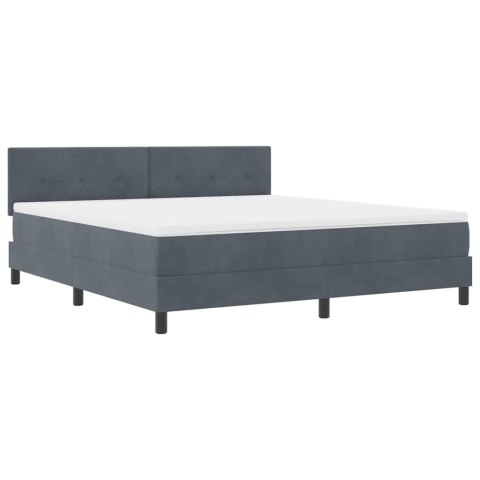 Łóżko z sprężyną LED z LED Ciemnoszary 180 x 200 cm Aksamit