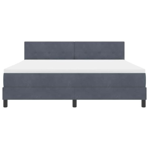 Łóżko z sprężyną LED z LED Ciemnoszary 180 x 200 cm Aksamit