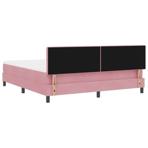 Łóżko z sprężyną LED z materacem Różowy 180 x 200 cm Aksamit