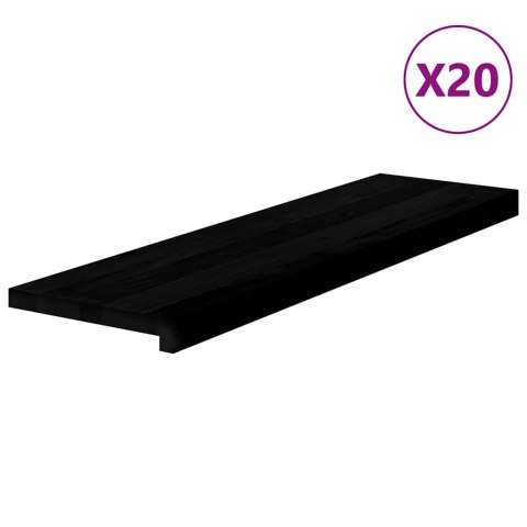 Stopnie schodowe, 20 szt. brązowe 90x30x2cm lite drewno dębowe