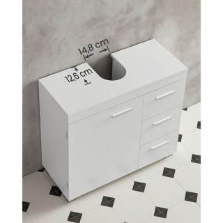 Biała szafka pod umywalkę 70x30x64 cm MDF nowoczesna