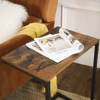 Stolik pomocniczy do laptopa rustykalny 55x35x66 cm czarny