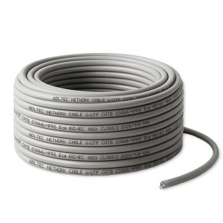 Kabel sieciowy Qoltec Patchcord skrętka UTP | Miedziany Cu | CAT6 | High speed 1Gb/s | LAN | 50m | Szary