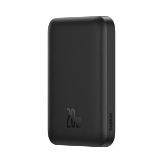 Powerbank indukcyjny 6000mAh 20W z kablem USB-C Magnetic Mini Air - czarny