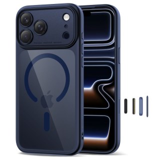 Etui pokrowiec case na iPhone 17 Pro Magpeak Magsafe CC - przezroczysto-granatowe