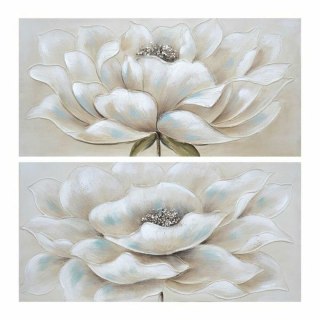 Płótno DKD Home Decor Kwiecisty (Odnowione A)