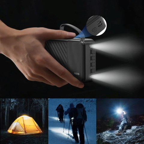 Powerbank K11 Pro 20000mAh z wbudowanymi kablami - biały
