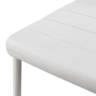 Białe krzesła do kuchni, zestaw 4 szt., stal, PVC, wygodne