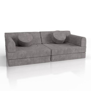 Designerska modułowa kanapa dziecięca 150 cm, szara