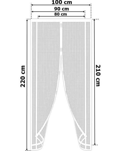 Moskitiera do przycięcia BIAŁA MAGNETYCZNA drzwiowa 100x220 cm