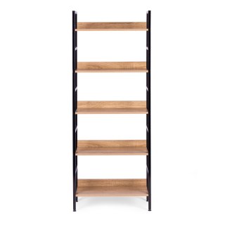 Regał loftowy wysoki 5 półek metal MDF ModernHome