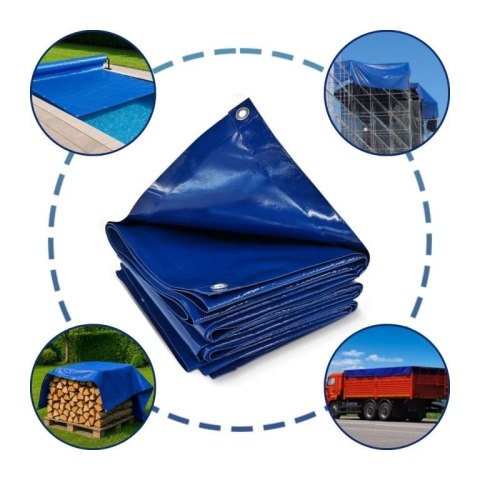 Plandeka JAGO 650 g/m², aluminiowe oczka, niebieska, 3x5 m