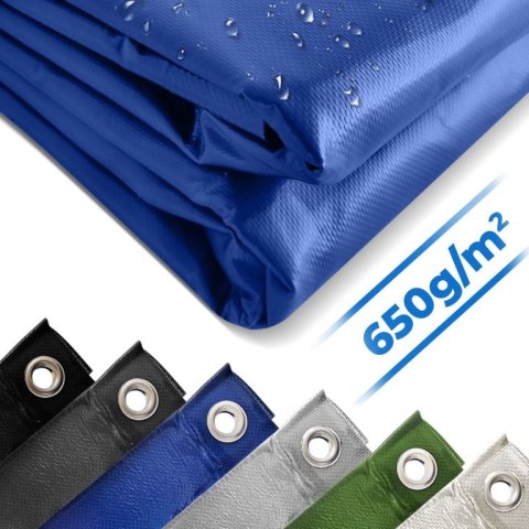Plandeka JAGO 650 g/m², aluminiowe oczka, niebieska, 3x5 m