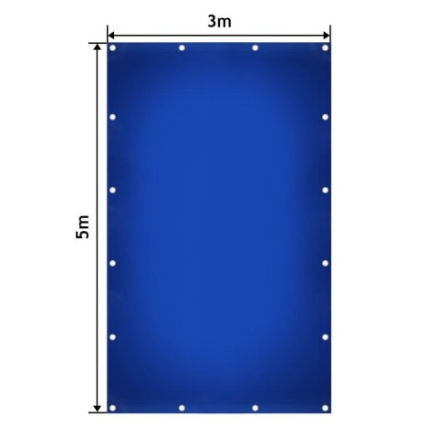 Plandeka JAGO 650 g/m², aluminiowe oczka, niebieska, 3x5 m