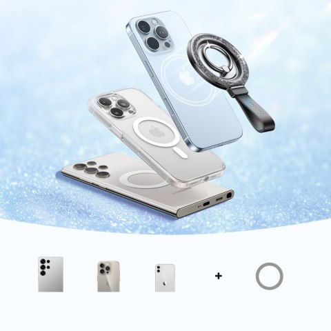 Uchwyt ring magnetyczny do telefonu - czarny