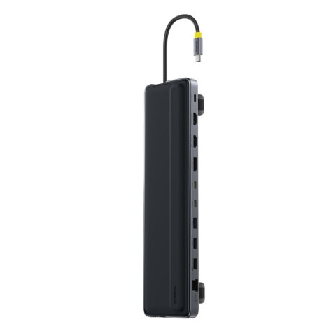 HUB Stacja dokująca 12w1 USB-C HDMI DisplayPort USB-A SD/microSD RJ45 PD - szara