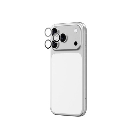 Szkło na aparat na iPhone 17 Pro / Pro Max Sapphire z czarną ramką