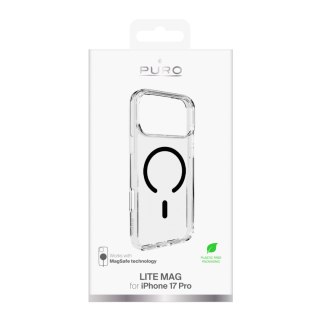 Etui pokrowiec case na iPhone 17 Pro Lite Mag MagSafe - przezroczyste czarny pierścień