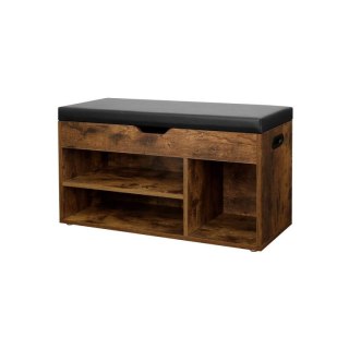 Ławka z szafką na buty VASAGLE rustykalny brąz 80x30x44 cm