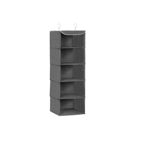 Szary organizer do szafy z 5 półkami bambus 30x30x90 cm