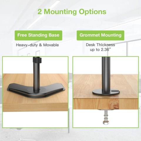 TECHLY PODSTAWA POD 2 MONITORY 13-27" LCD 10KG BIURKOWA PIONOWA
