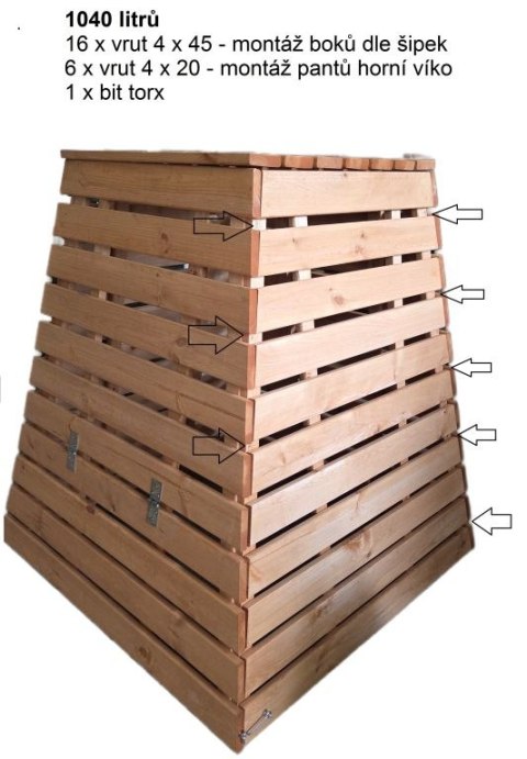 Kompostownik drewniany piramida 1040 l - ekologiczny ogród