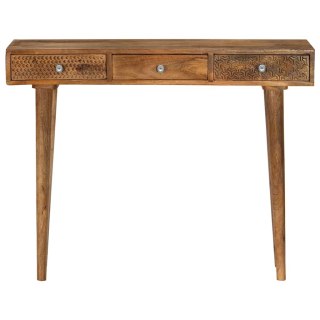 Stolik konsola z litego drewna mango, 102 x 30 x 79 cm
