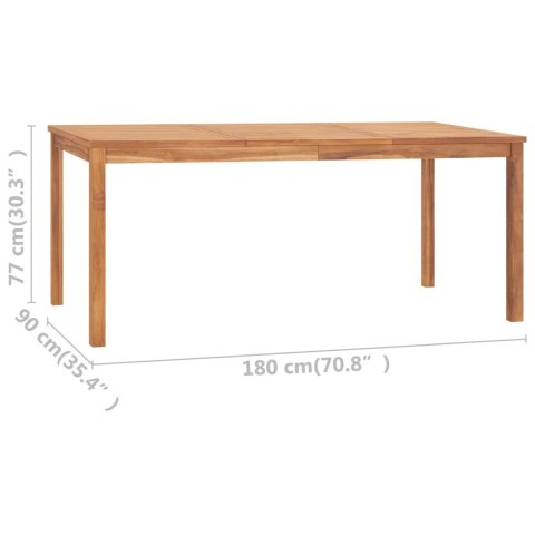 5-częściowy zestaw obiadowy do ogrodu, 180x90 cm, lite drewno tekowe