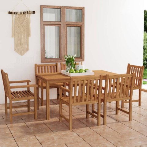 7-częściowy zestaw obiadowy do ogrodu, 160x80 cm, lite drewno tekowe