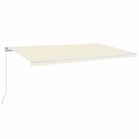 Ręcznie zwijana markiza z LED, 600x350 cm, kremowa