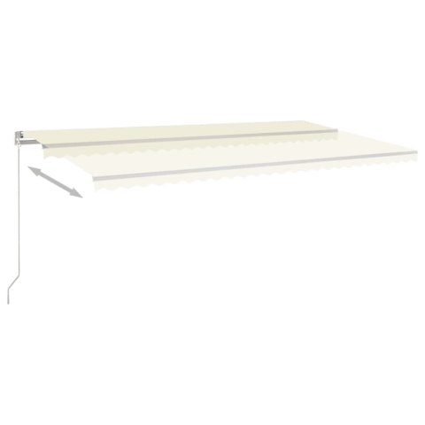 Ręcznie zwijana markiza z LED, 600x350 cm, kremowa